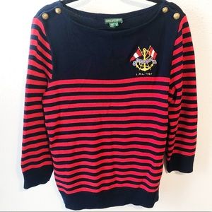 Ralph Lauren striped boatneck sweater xl